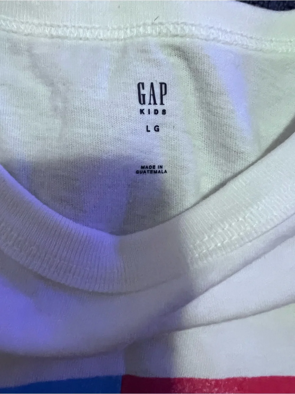 NWT GAP Kids White Tee with Red and Blue Graphic Blocks